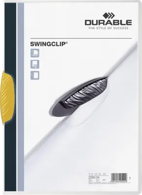 Produktbild von DURABLE Klemmmappe SWINGCLIP® 30 A4 transparent, 226004 gelb