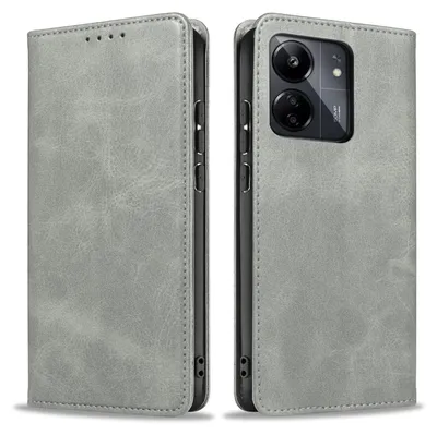 Produktbild von Handyhülle für Xiaomi Redmi 13C Kunstleder Flip Cover Hülle Klapphülle Case Kartenfach Farbe: Grau