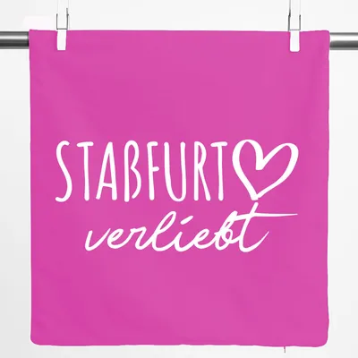 Produktbild von Huuraa Kissenbezug Staßfurt verliebt 40x40cm Fuchsia Baumwolle Dekokissenbezug Geschenkidee