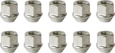 Immagine prodotto di 10x Dado ruota aperto M12x1,5 collare conico 60° cromo 24 mm | chiave 21 mm compatibile con Volvo S40 I V40 I