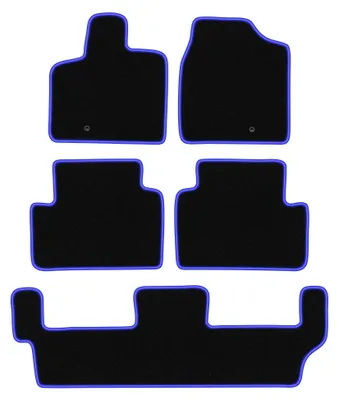 Productafbeelding van Velours automatten voor Volkswagen Routan 2008-2015 – 5-delig, zwart/blauw, op maat – Wielganizator CARLUX