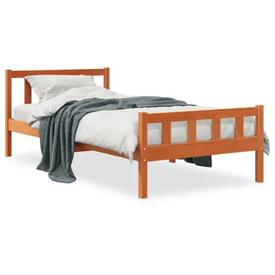 Produktbild von vidaXL Massivholzbett ohne Matratze Wachsbraun 75x190 cm Kiefernholz
