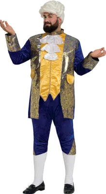 Immagine prodotto di Marchese costume carnevale nobile rococò frac blu oro uomo, taglia: 56 - 58 (XXL) colore: blu