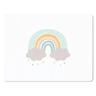 Produktbild von MuchoWow® Mauspad Mousepad Regenbogen - Wolken - Regen - Kinder - Pastell 23x19 cm - Mousepads - Maus Mat - Pad - Mausunterlage - Schreibtischunterlage - Mauspad
