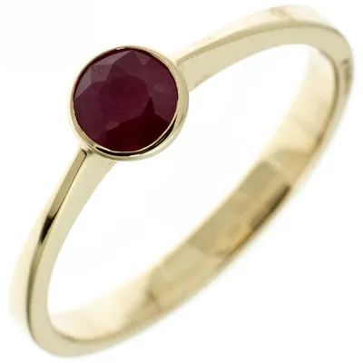 Produktbild von Ring Damenring mit Rubin rot 333 Gold Gelbgold Rubinring schlicht, Ringgröße:Innenumfang 52mm  Ø16.6mm
