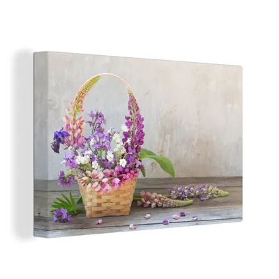 Zdjęcie produktu dla OneMillionCanvasses® - Obraz na płótnie - 150x100 cm, Kosz - Kwiaty - Martwa natura, Dekoracja ścienna z nadrukiem