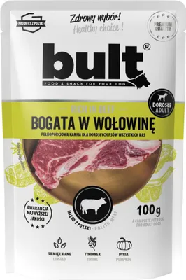 Zdjęcie produktu dla BULT Saszetka z mielonką wołową dla psa 100g