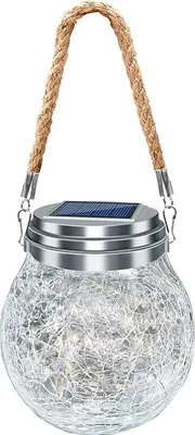 Produktbild von Solar-Laternenlichter, wasserdicht, flackernde Flamme, Gartenlicht, dekorative Solar-Hängelaterne mit 2 Modi für die Dekoration im Hof und auf der Terrasse