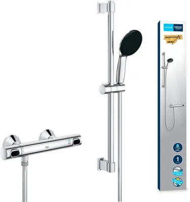 Image de GROHE Precision Flow Mitigeur Thermostatique ensemble de douche avec barre 60cm 34800001