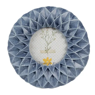 Image de Clayre & Eef Cadre photo 8x8 cm bleu polyrésine