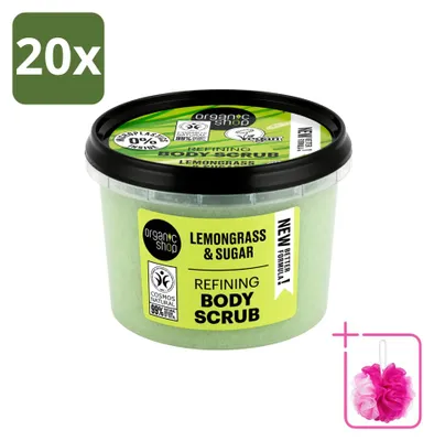Immagine prodotto di 20 confezioni di scrub corpo alla citronella, biologico - Rinfrescante e nutriente - 250 ml - Confezione - 20 pezzi