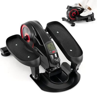 Image de Mini vélo elliptique électrique COSTWAY, vélo elliptique avec écran LCD et résistance, silencieux et portable, stepper d'entraînement, pédalier d'entraînement