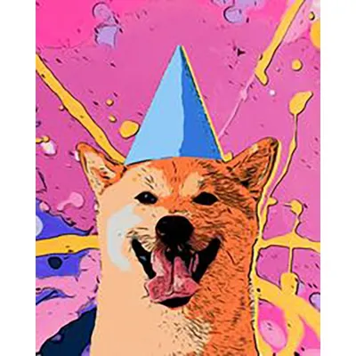 Obrázek produktu pro Diamantové malování - ŠŤASTNÝ PES POP ART na rámu 40 x 50 cm