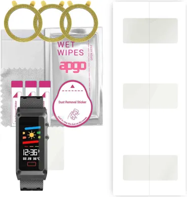 Produktbild von apgo 3 Stück Schutzfolie, Matt, kompatibel mit Bemi REX Smartwatch, Hydrogel Displayschutzfolie mit Positionierhilfe, Displayfolie, robust und kratzfest