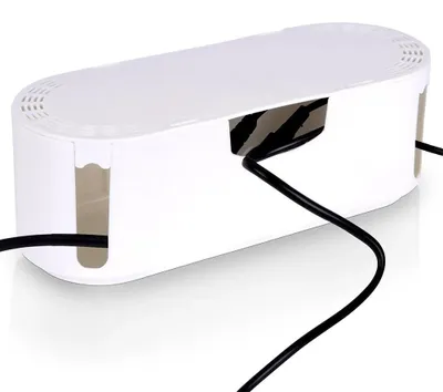 Image de Boîtier pour câbles d'écouteurs et câbles électriques - Plastique - Blanc