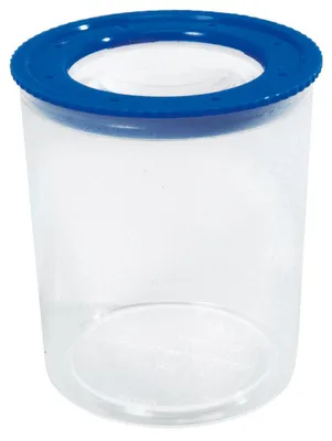 Produktbild von Proben-Dose mit Lupe, Maßstab und Lüftungslöchern, Ø 5,5cm, H 7cm