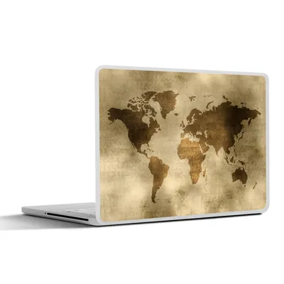 Produktbild von MuchoWow® Laptop Aufkleber Sticker Cover Weltkarte - Aquarell - Muster 25x18 cm - Laptop-Deko
