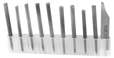 Produktbild von Schmuckgravur Set - Hartmetall Graviermesser - Mikro-Schnitz- und Gravurwerkzeug - Für pneumatische Graviermaschine - 10-teiliges Set - Schwarz