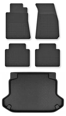 Productafbeelding van Rubberen automatten + kofferbakmat voor Honda CR-V II 2001-2006 – 5-delig, zwart, op maat – Wielganizator Semi-Universal