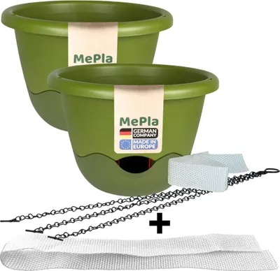 Produktbild von MePla - 2 Stück Ampel Mareta ø25 Hellgrün/Dunkelgrün + 1 x Ersatzbewässerungsband