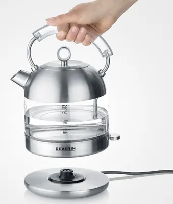 Immagine prodotto di SEVERIN WK 3459 SEVERIN Retro WK 3459 bollitore in vetro, acciaio inox