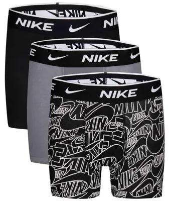Productafbeelding van Ondergoed Nike Big Kids' Dri-FIT Everyday Baumwolle Printed Boxer Briefs "DK GREY HEATHER/BLACK" voor Kinderen