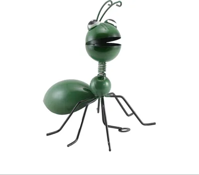 Produktbild von Deko Ameise Metall Wackelkopf Figur Wanddeko Garten Skulptur Objekt Käfer Insekt