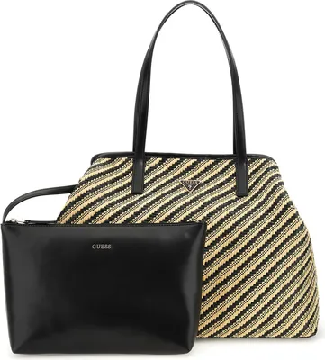 Produktbild von GUESS Shopper Handtasche Vikky II Large natural/black : schwarz-00 Farbsortierung: schwarz-00