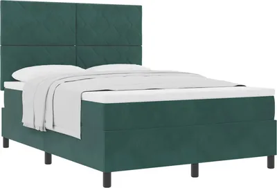 Zdjęcie produktu dla Łóżko sprężynowe Ciemna zieleń 140 x 190 cm Aksamit