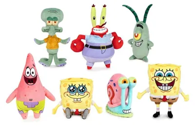 Obrázok produktu pre Plyšové figúrky SpongeBoba Schwammkopfa, výška 30 cm, balenie (12 kusov)