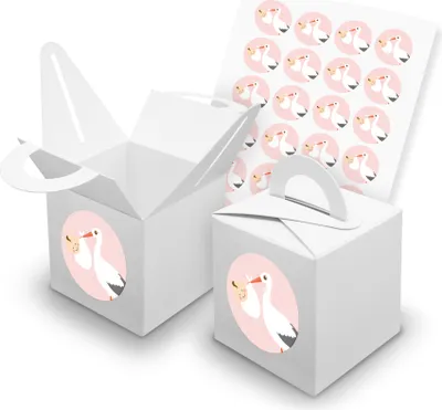 Produktbild von itenga SET 24x Würfelboxen mit Griff Weiß (V42) + Motivsticker (M139)