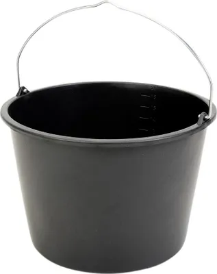 Produktbild von Baueimer mit Knopfbügel 20L schwarz, L-Skala, Inhalt:20 l