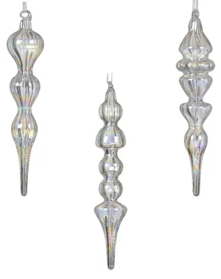 Productafbeelding van Ornament glas d3.8h18c trnsp/irs a3 kerst Decoris