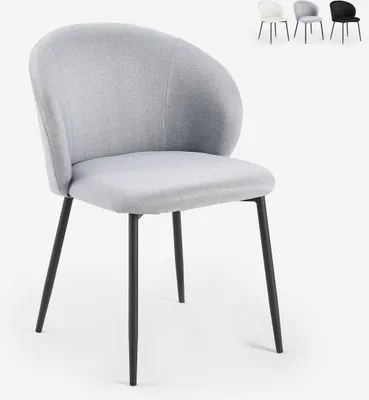 Produktbild von Moderner Esszimmer- und Küchenstuhl aus Designstoff Kadim - Grau