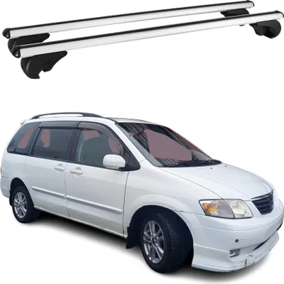 Image de Barres de toit Transversales pour Mazda MPV 1999-2006 Aluminium Argent