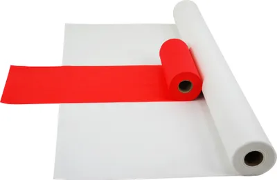 Produktbild von Sensalux Kombi-Set 1 Tischdeckenrolle 1m x 25m weiß + Tischläufer 30cm rot