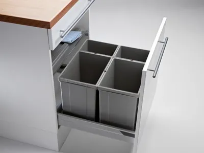 Image de Naber Pullboy Vario 60. collecteur de déchets, alu gris.  - Poubelle