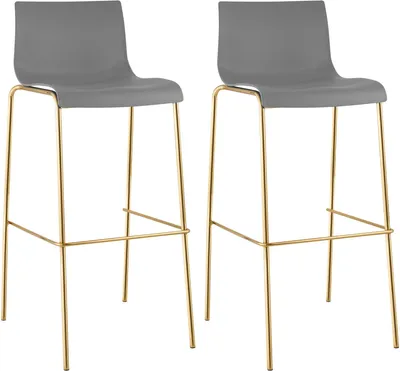 Obrázek produktu pro Sada dvou barových židlí Hover – plast | Barva: šedá | Rozměry: 43 x 48 x 100 cm