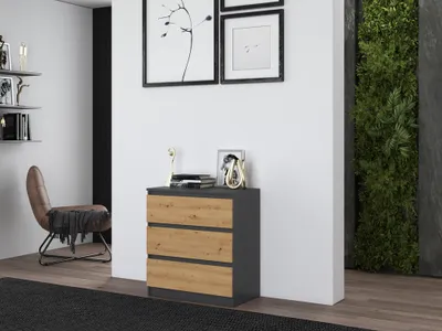 Immagine prodotto di Comodino moderno, grande, con 3 cassetti, funzionale