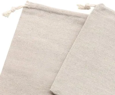 Produktbild von 60 Kleine Baumwollbeutel mit Kordelzug 10x14 cm für Schmuck und Geschenke
