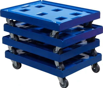Produktbild von 4 Stück Transportroller 800 x 600 mm in Blau Gigant Typ B - 4 Lenkrollen