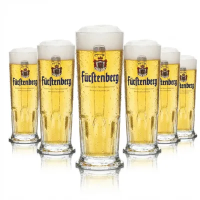Produktbild von 6x Fürstenberg Bier Glas 0,3l Krug Seidel Henkel Gläser