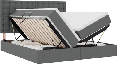 Immagine prodotto di Letto con contenitore LED e materasso Grigio Scuro 200 x 200 cm