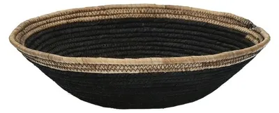 Produktbild von Pomax Arno Obstkorb aus Wasserhyazinthe, Schwarz, Ø 31 x H 10 cm