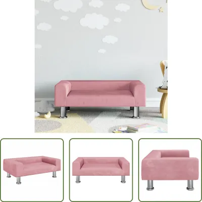 Image de The Living Store Canapé pour enfants Rose 70x45x26.5 cm Velours