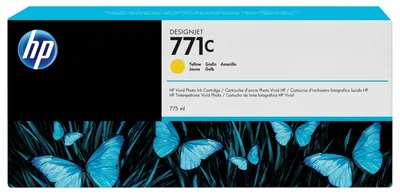 Obrázok produktu pre HP Žltá atramentová kazeta 771C DesignJet, 775 ml, Rad fototlačiarní HP DesignJet Z6200, rad výrobných fototlačiarní HP DesignJet Z6610, rad..., Atramentový, Žltá, Malé a stredné firmy, Singapúr, 324 mm