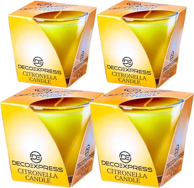 Produktbild von Outdoor Citronella Duftkerzen Set von 2 oder 4 Stück - 30 Stunden Brenndauer (Gelb, Verpackung von 2)