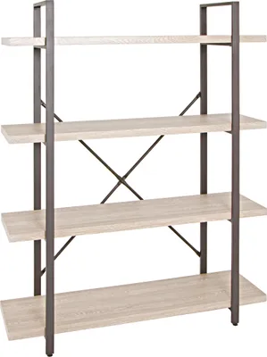 Produktbild von HAKU Regal Büroregal braun, eiche hell - Metall, Wabenplatte, B/H/T: 105x139x33 cm