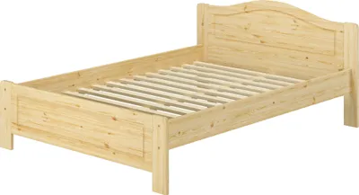 Produktbild von Kieferbett natur Doppelbett 140x200 Futonbett Bett breit Massivholzbett Zubehör wählbar V-60.37-14Rollrost inkl.