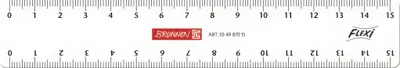 A white ruler with black markings and numbers.